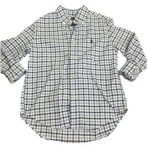 Ralph Lauren Boys Size 6 Blue Plaid Long Sleeve Small Pony